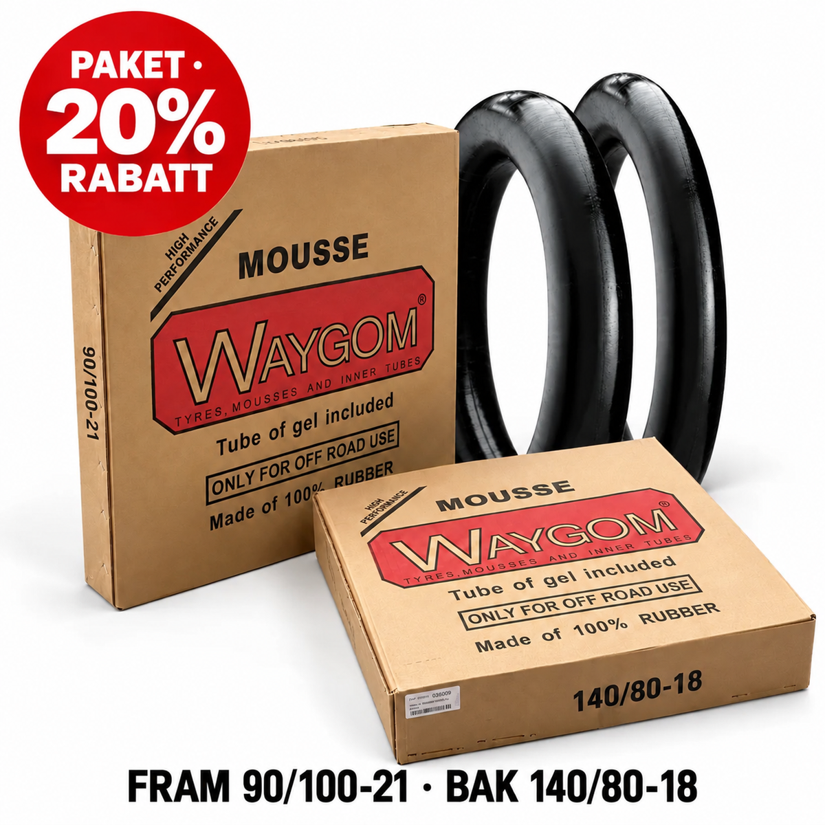 Waygom Mousse Enduro – moussepaket fram & bak